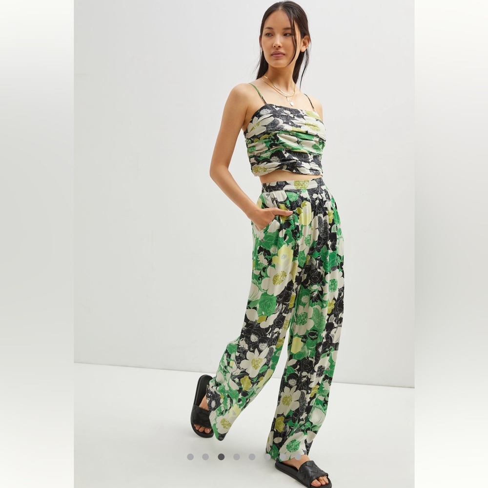 Anthropologie floral wide leg pant suit